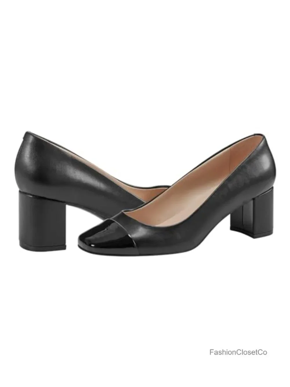 Bandolino Candy Block Heel Pump Faux Leather Slip-On 2.2